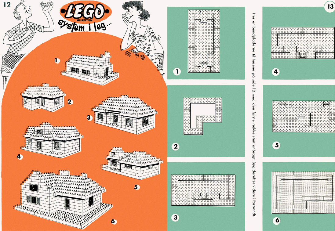 Lego System i Leg Byggebog, pp 12-13